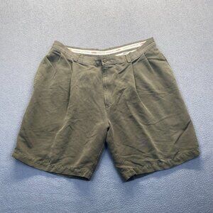 Tommy Bahama Relax Men's Chino Shorts Olive Size 38 Pleated 100% Silk